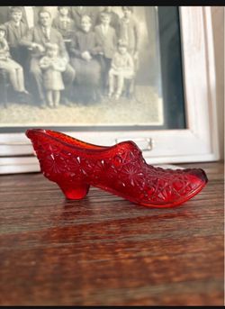 Antique glass Shoes deco (3 in lot)