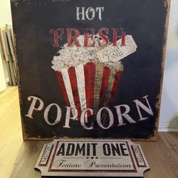 Canvas And 3D Wooden Sign