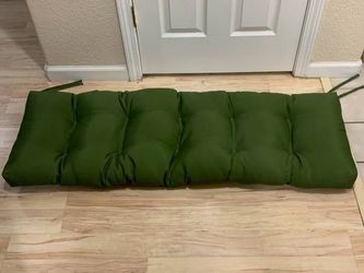 New 48”x18” Large Outdoor Patio Cushion Army Green Button Tufted