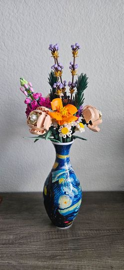 Wildflower lego bouquet and light up puzzle vase