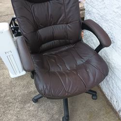 Burgundy,  Leather,  Office Chair.