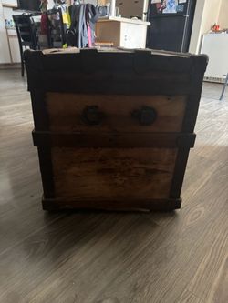 Antique Wooden Storage Trunk