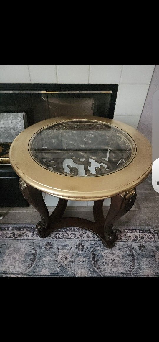 Glass & Wood Coffee Table