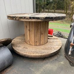Large Wooden Spool On Casters