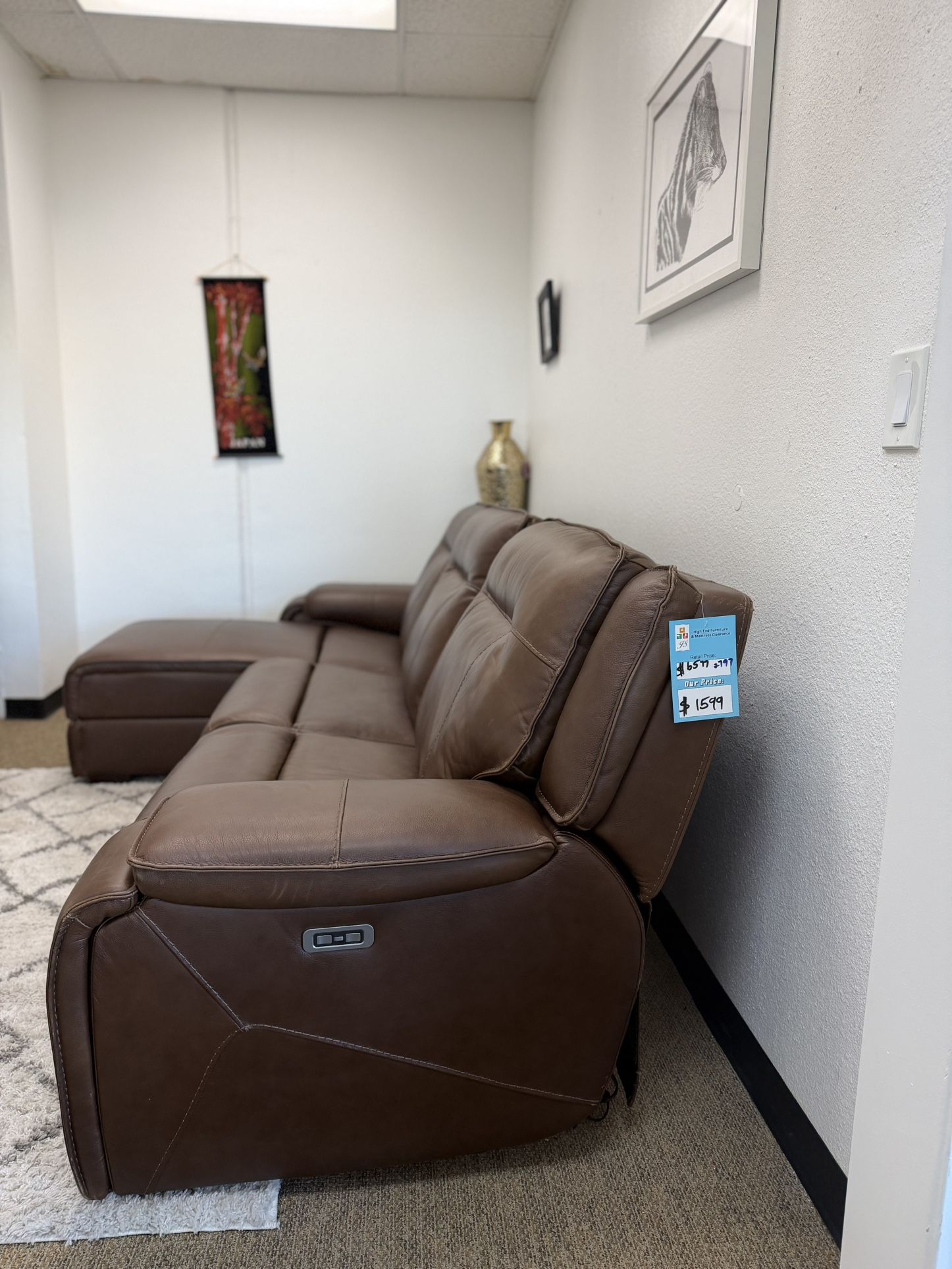 3pc Leather Sectional Sofa-Hanslry-zero down Payment 