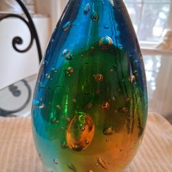 ART GLASS W/ BULLICANTE BUBBLES...BEAUTIFUL 7.5 "