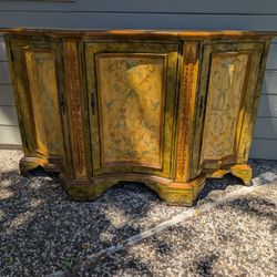 Buffet, Hutch, Sideboard,  Solid Wood, Hand Painted