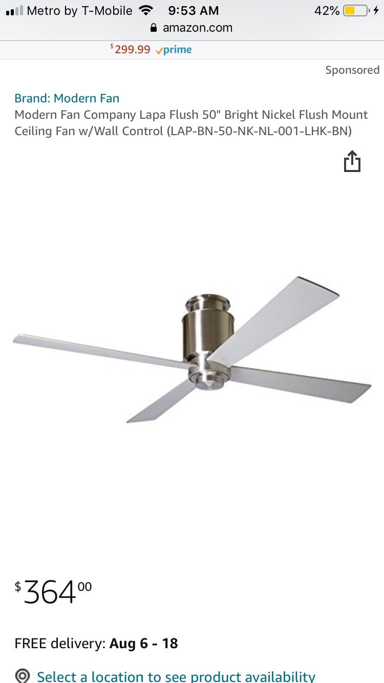 High End Lapa Flush Ceiling Fan