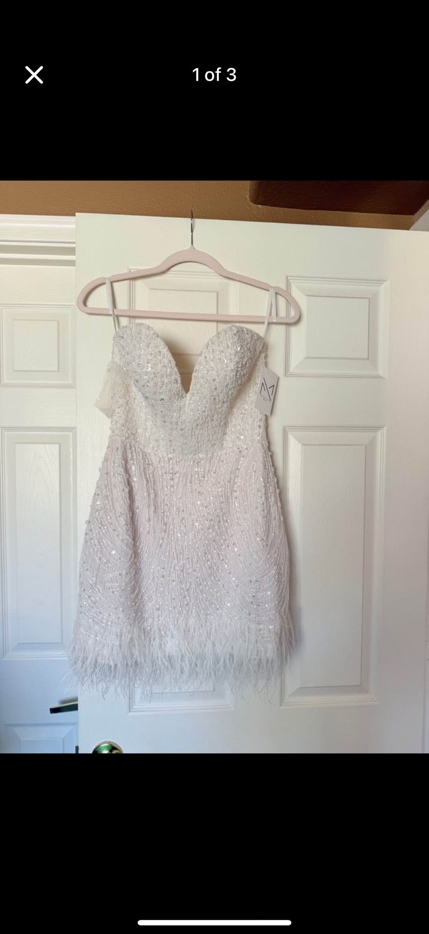 Custom Made Beaded Short Wedding Dress