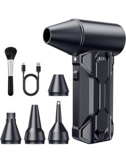 New-Compressed Air Duster, 110000 RPM High-Speed Electric Air Duster with Brushless Motor, 3-Speed Settings, Rechargeable Cordless Dust Blower with Fa