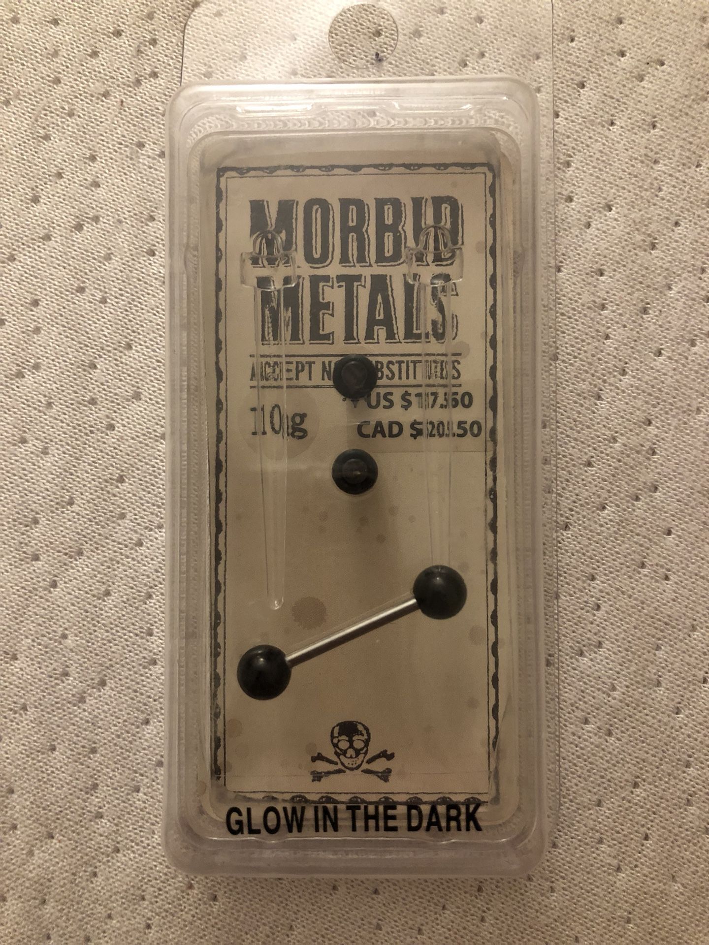 10 guage earrings glow in the dark and tongue ring