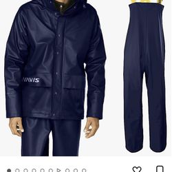 NAVIS MARINE Work Rain Suits for Men Waterproof Workwear Heavy Duty Jacket with Bib Pants Durable 3 Pieces