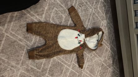 Baby Reindeer Christmas Footed Pajama Onesie