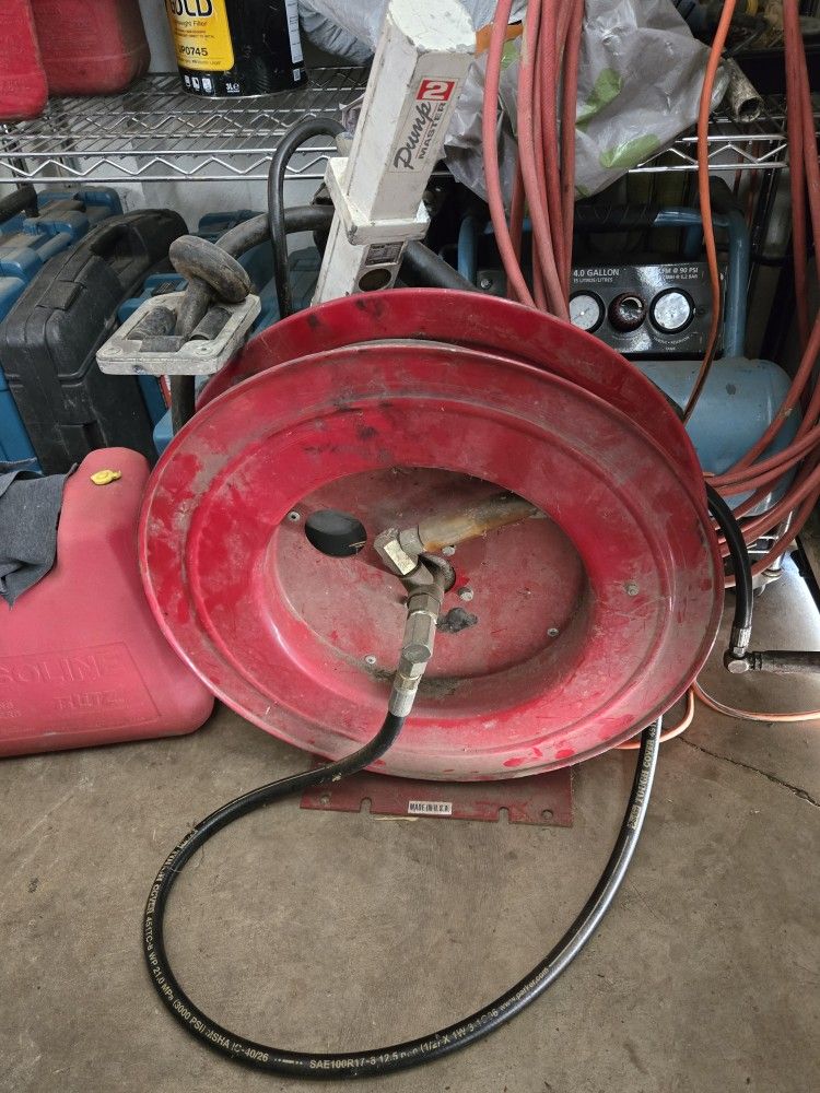 2 Pump Master Portable Oil Pump, Stub Pump, and Hose Reel Set
