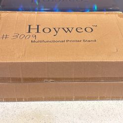 2 Tier Printer Stand, Mobile Printer Stand with Storage, Rolling Printer Cart Holder, Small Printer Table, White