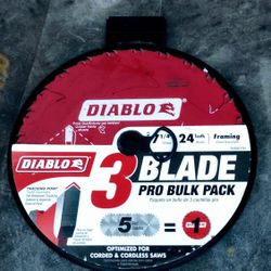 Diablo 7¼ 24 Tooth Framing 3 Blade Pro Bulk Pack
