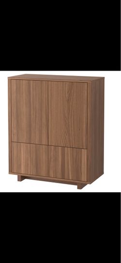 STOCKHOLM Cabinet with 2 drawers, walnut veneer, 35 3/8x42 1/8 "