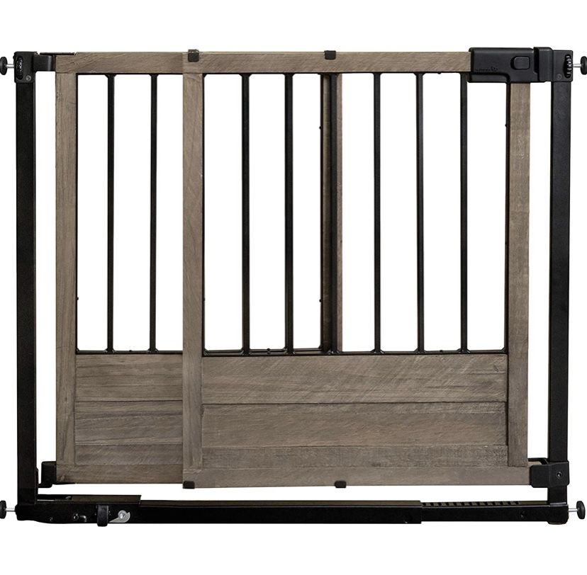 Summer Rustic Home Safety Gate, 29" - 42" Wide & 30" Tall, for Doorways & Stairways with Extra Wide Walk Through