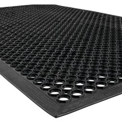 NoTrax 3’x5’ Lightweight Slip Resistant Durable Black Rubber Mat