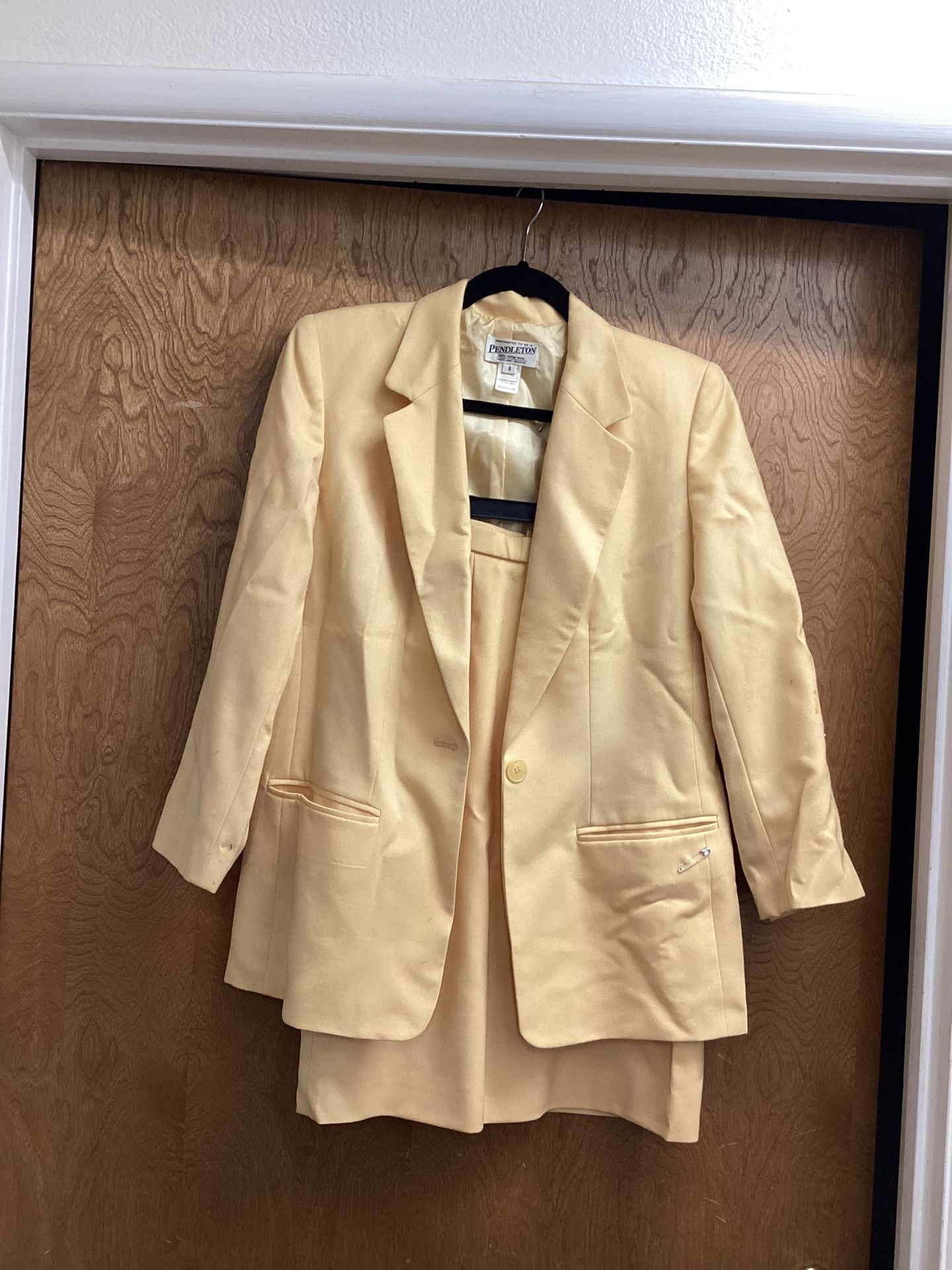 Vintage Pendleton Wool Plaid Blazer & Skirt Set