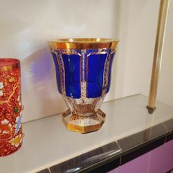 Antique 19th Century MOSER Tumbler Genuine Cobalt Glass Xlnt