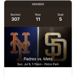 Padres Vs Mets Ticket