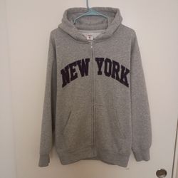 Knight Vintage Heather Gray Men's "New York" Hoodie - Size XL