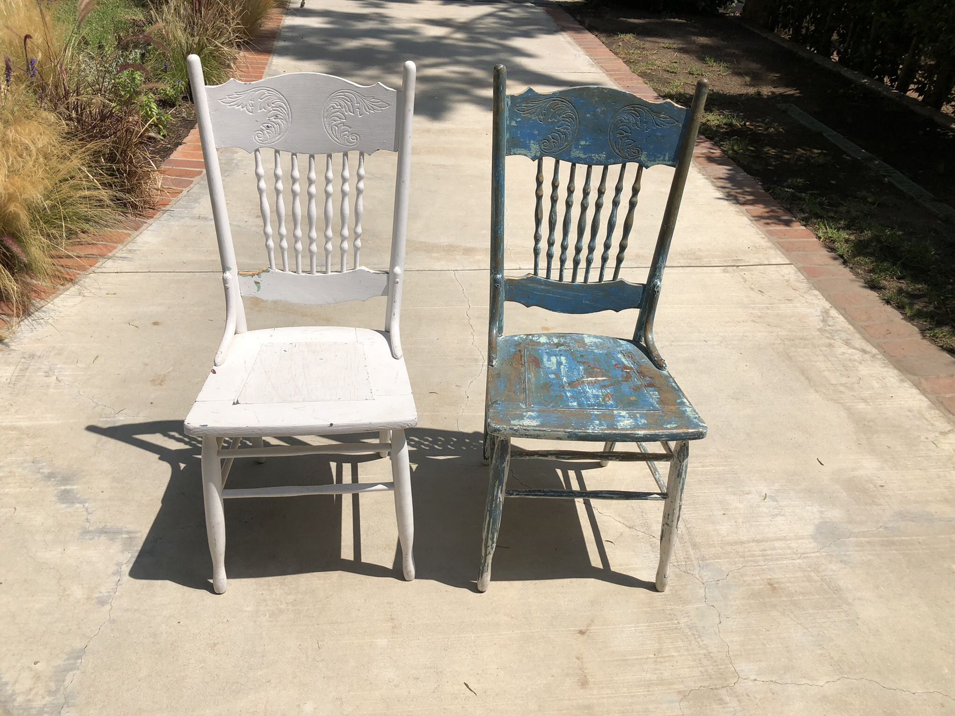 2 Antique painted chairs