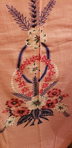 Pink fabric with design