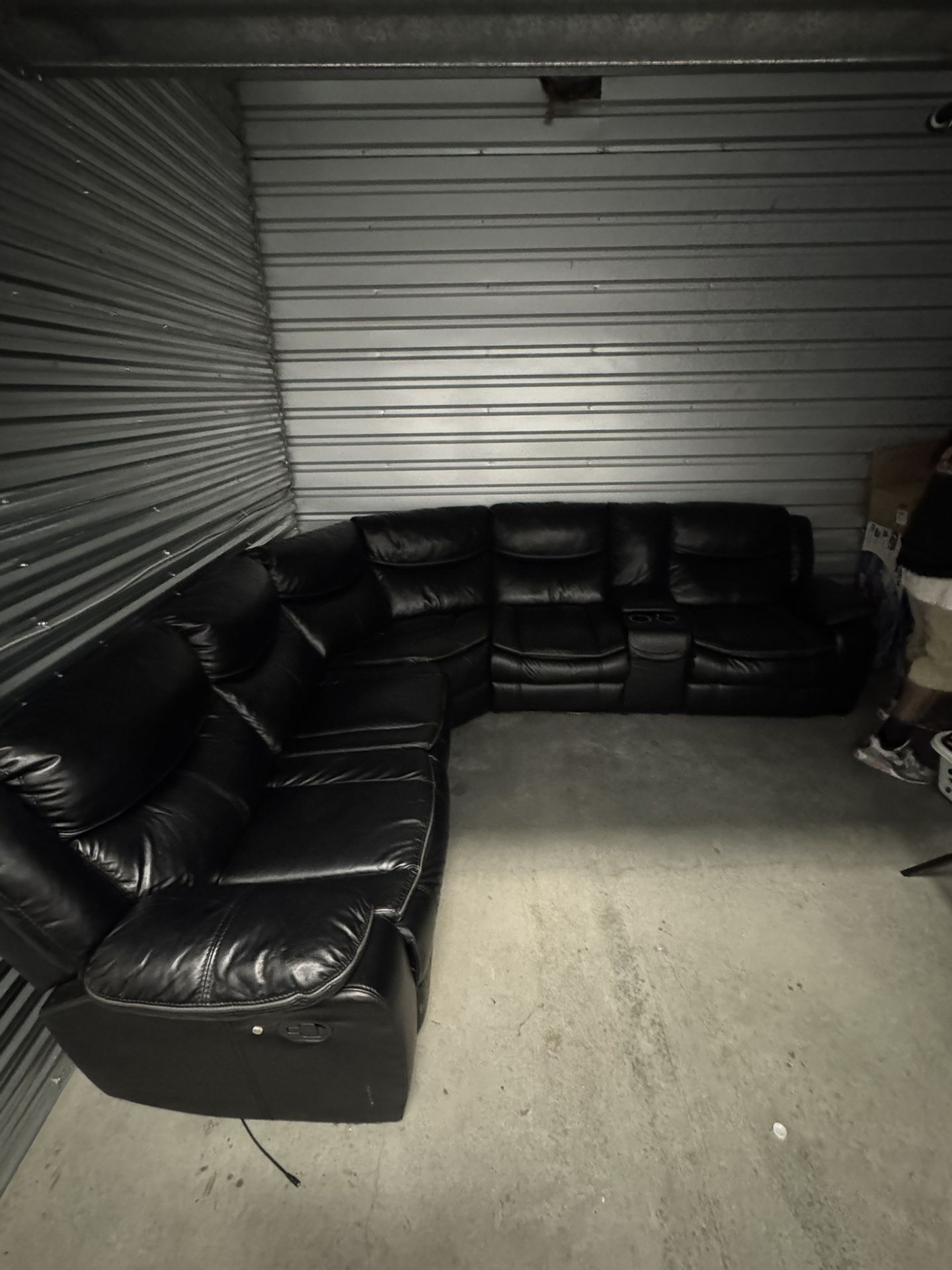 Black Leather Sectional