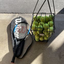 Tennis Ball Pick Up/wilson racket.