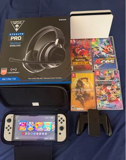 Nintendo switch oled, turtle beach stealth pro