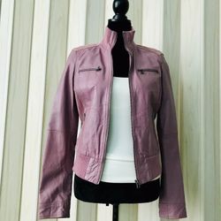TRF,MOUTON LEATHER JACKET SIZE S