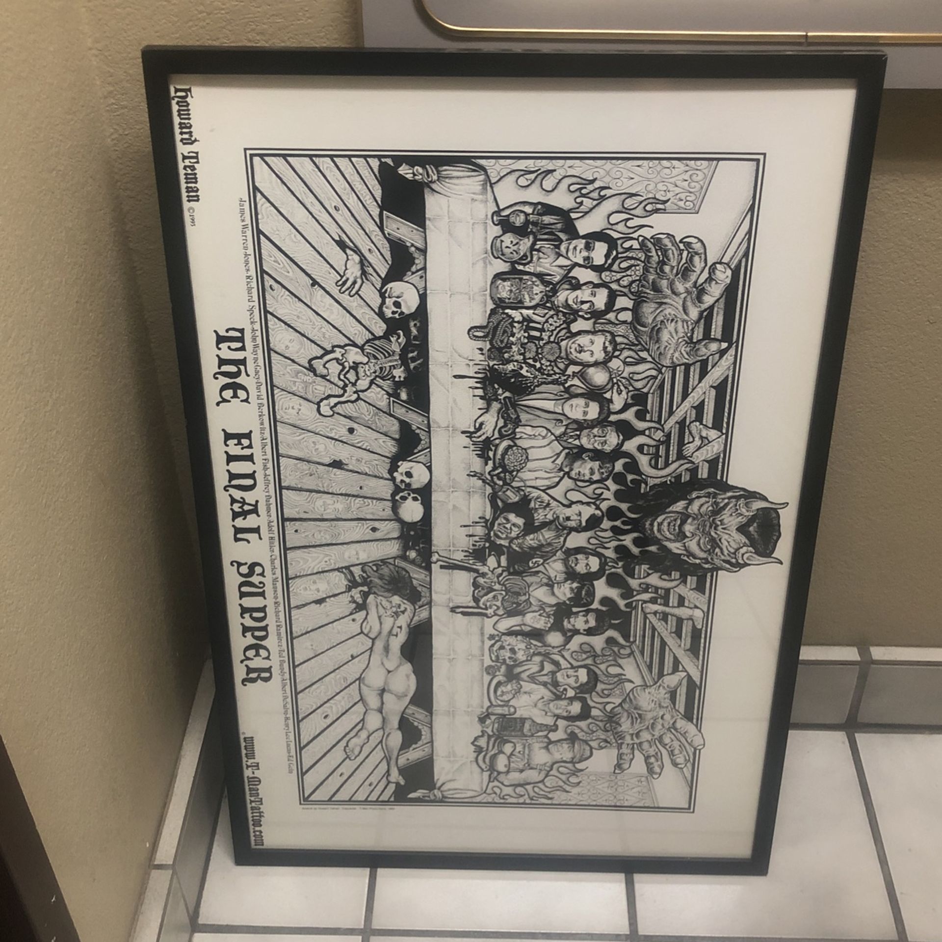 FRAMED Howard Teman 36”x 24”Final Supper Poster