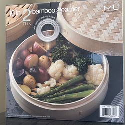 MIU 10in 2 tier bamboo steamer