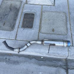 single-exit cat-back exhaust burnt titanium tip