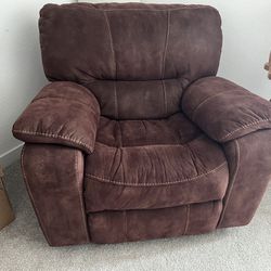 Microsuede Reclining Couch W/ Rocking Reclining Chair