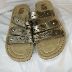 Earth Spirit Women's Strappy Sandals Size 9.5 Multicolor Slip On Casual