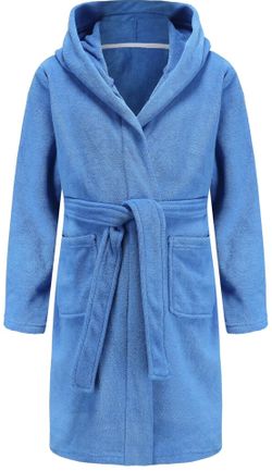 Kids Hooded Bathrobe - Blue - Soft and Cozy