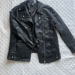 Leather Jacket,black,medium Size