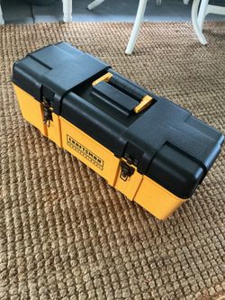 CRAFTSMAN Professional 20" Yellow/Black Plastic Tool Box w/Tray #65432, USA. Like new condition