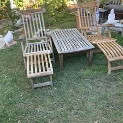Teak Lounges And Table