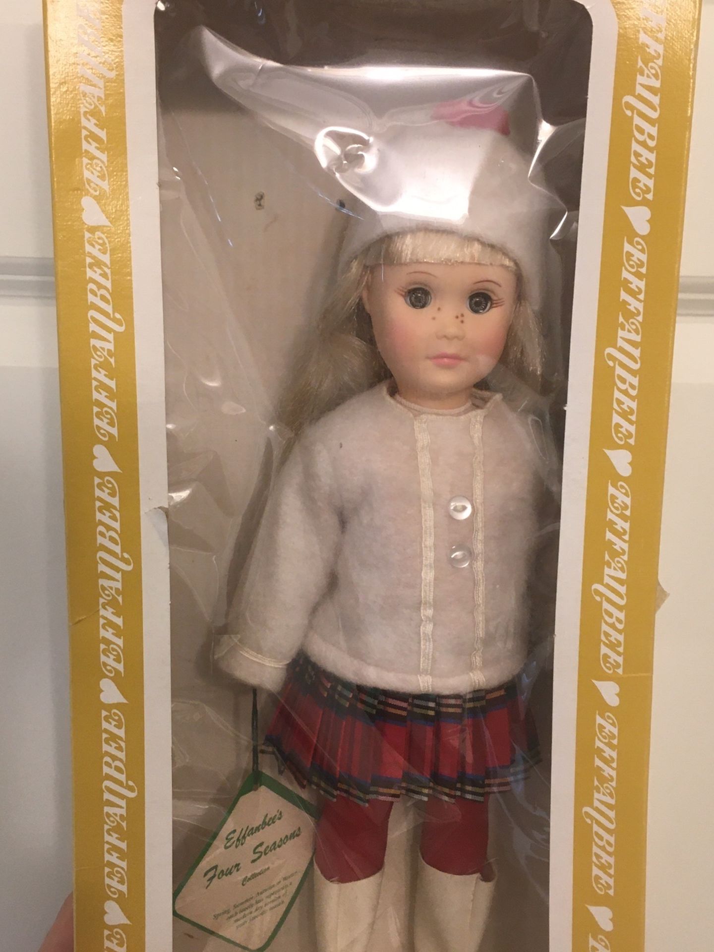 Vintage Effanbee 1980’s Four Seasons Winter Doll-RARE. It appears the box was been opened at some point and has light box wear but and the doll was ta