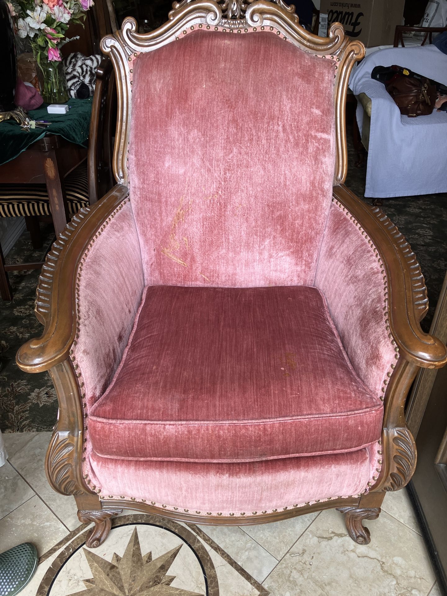 High Back Occasional Chair Antique