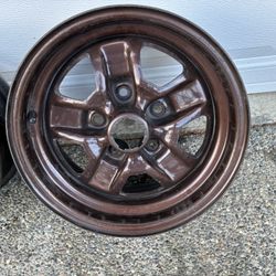 (4) Oldsmobile Rally Style 14X6 Steel Wheels 