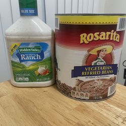 7 Pounds Vegetarian Refried Beans. 36oz Hidden Valley Ranch