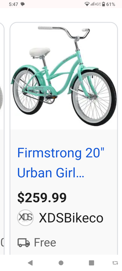 Firm strong 20" teal beach cruiser.