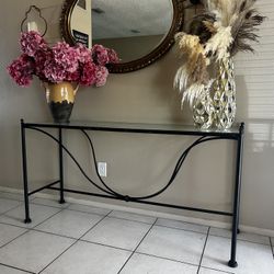 Glass Top Console Table 