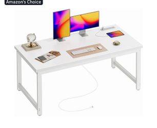 Desk with power outlets