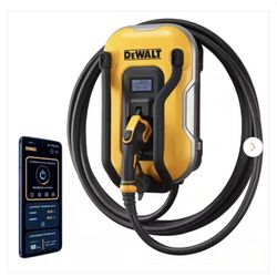 DEWALT Level-2 Compact EV Charger up to 48 Amps, 240-Volt AC 11.5 Kw, 20 ft. Cable, Hardwired, Weatherproof, SAE J1772